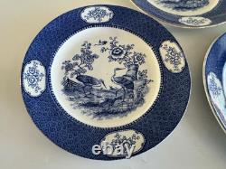 Set of 8 S. W Dean Burslem STORKS England c1910 9.75 Dinner Plate Antique