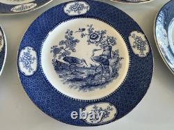 Set of 8 S. W Dean Burslem STORKS England c1910 9.75 Dinner Plate Antique