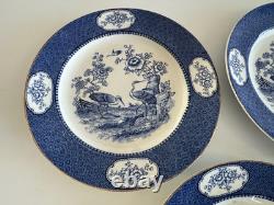 Set of 8 S. W Dean Burslem STORKS England c1910 9.75 Dinner Plate Antique