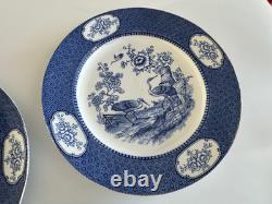 Set of 8 S. W Dean Burslem STORKS England c1910 9.75 Dinner Plate Antique