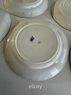 Set of 8 S. W Dean Burslem STORKS England c1910 9.75 Dinner Plate Antique