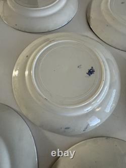 Set of 8 S. W Dean Burslem STORKS England c1910 9.75 Dinner Plate Antique