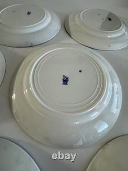Set of 8 S. W Dean Burslem STORKS England c1910 9.75 Dinner Plate Antique
