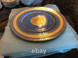 Set of 8 Stouffer gold encrusted dinner/service plates, extremely rare