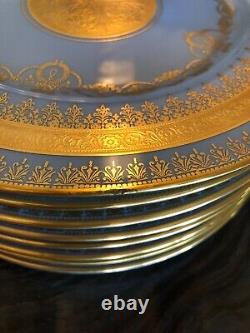 Set of 8 Stouffer gold encrusted dinner/service plates, extremely rare