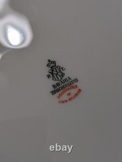 Set of 8 Tirschenreuth Bavaria Floral Dinner Plate Cobalt Blue Gold