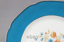 Set of 8 Tirschenreuth Floral Basket & Blue Border 10 5/8 Inch Plates 1969-1995
