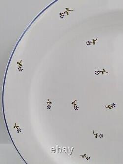 Set of 8 White with Blue Flowers Dinner Plates / Chargers 12 WS Made in Hungary