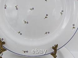 Set of 8 White with Blue Flowers Dinner Plates / Chargers 12 WS Made in Hungary