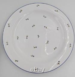 Set of 8 White with Blue Flowers Dinner Plates / Chargers 12 WS Made in Hungary