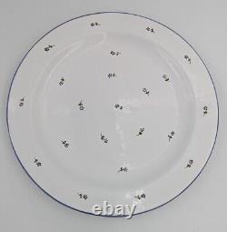 Set of 8 White with Blue Flowers Dinner Plates / Chargers 12 WS Made in Hungary