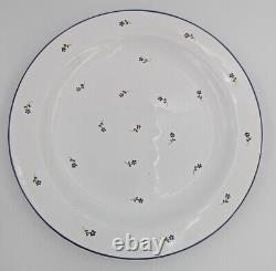 Set of 8 White with Blue Flowers Dinner Plates / Chargers 12 WS Made in Hungary