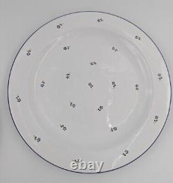 Set of 8 White with Blue Flowers Dinner Plates / Chargers 12 WS Made in Hungary