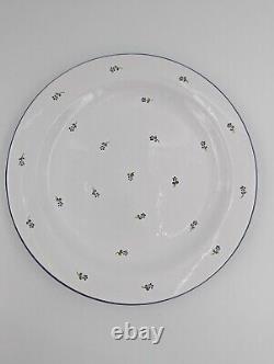 Set of 8 White with Blue Flowers Dinner Plates / Chargers 12 WS Made in Hungary