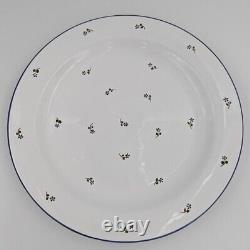 Set of 8 White with Blue Flowers Dinner Plates / Chargers 12 WS Made in Hungary