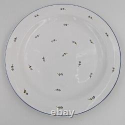 Set of 8 White with Blue Flowers Dinner Plates / Chargers 12 WS Made in Hungary