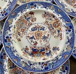 Set of 9 Spode Imari Stone China Dinner Plates 2086 Regency 1805-1830 Very Rare