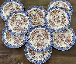 Set of 9 Spode Imari Stone China Dinner Plates 2086 Regency 1805-1830 Very Rare