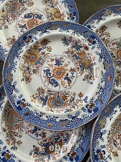 Set of 9 Spode Imari Stone China Dinner Plates 2086 Regency 1805-1830 Very Rare