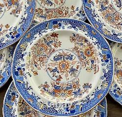 Set of 9 Spode Imari Stone China Dinner Plates 2086 Regency 1805-1830 Very Rare