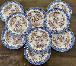 Set of 9 Spode Imari Stone China Dinner Plates 2086 Regency 1805-1830 Very Rare
