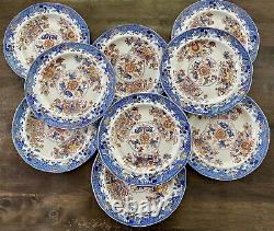 Set of 9 Spode Imari Stone China Dinner Plates 2086 Regency 1805-1830 Very Rare