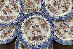 Set of 9 Spode Imari Stone China Dinner Plates 2086 Regency 1805-1830 Very Rare