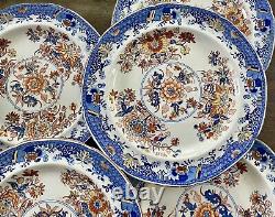 Set of 9 Spode Imari Stone China Dinner Plates 2086 Regency 1805-1830 Very Rare