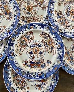 Set of 9 Spode Imari Stone China Dinner Plates 2086 Regency 1805-1830 Very Rare