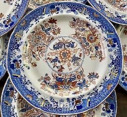 Set of 9 Spode Imari Stone China Dinner Plates 2086 Regency 1805-1830 Very Rare
