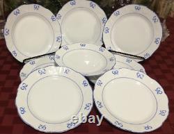 Set of 9 Vista Alegre Fine Porcelain Ruben Blue Dinner Plates Portugal 10 1/4