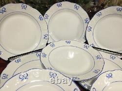 Set of 9 Vista Alegre Fine Porcelain Ruben Blue Dinner Plates Portugal 10 1/4