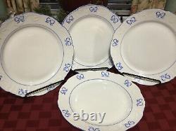 Set of 9 Vista Alegre Fine Porcelain Ruben Blue Dinner Plates Portugal 10 1/4