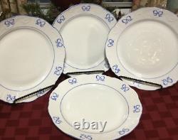 Set of 9 Vista Alegre Fine Porcelain Ruben Blue Dinner Plates Portugal 10 1/4