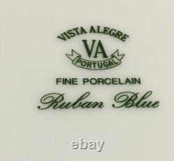 Set of 9 Vista Alegre Fine Porcelain Ruben Blue Dinner Plates Portugal 10 1/4