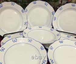 Set of 9 Vista Alegre Fine Porcelain Ruben Blue Dinner Plates Portugal 10 1/4