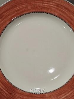 Set of EIGHT Wedgwood Sarah's Garden Dinner Plates 11 1/8 Blue Red Yellow