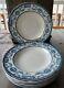 Set of Eight Antique Wedgwood Blue and White Rivoli Plates