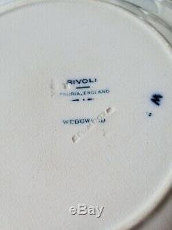 Set of Eight Antique Wedgwood Blue and White Rivoli Plates