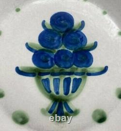 Set of FOUR Hadley Pottery Bouquet Blueberry 11 Inch Dinner Plates