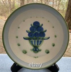 Set of FOUR Hadley Pottery Bouquet Blueberry 11 Inch Dinner Plates