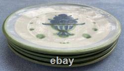 Set of FOUR Hadley Pottery Bouquet Blueberry 11 Inch Dinner Plates