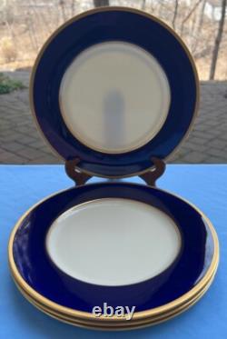 Set of FOUR Lenox Tuxedo Cobalt Blue Dinner Plates Excellent Condition