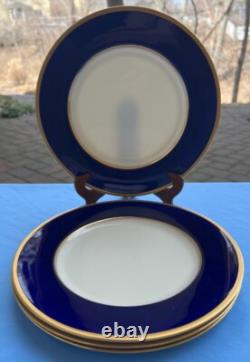 Set of FOUR Lenox Tuxedo Cobalt Blue Dinner Plates Excellent Condition
