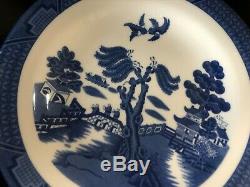 Set of Seven 7 Real Old Willow by Royal Doulton Dinner Plates 10.5 FREE SHIP