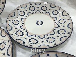 Set of Six (6) THOMAS O' BRIEN VINTAGE MODERN BLUE 11 1/4 Deep Dinner Plates