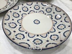 Set of Six (6) THOMAS O' BRIEN VINTAGE MODERN BLUE 11 1/4 Deep Dinner Plates