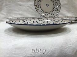 Set of Six (6) THOMAS O' BRIEN VINTAGE MODERN BLUE 11 1/4 Deep Dinner Plates