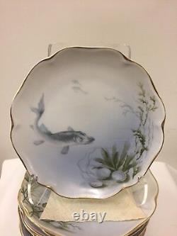 Set of Twelve Antique Rosenthal Porcelain Fish Plates