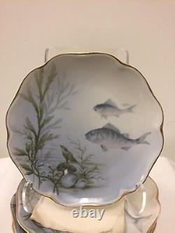 Set of Twelve Antique Rosenthal Porcelain Fish Plates